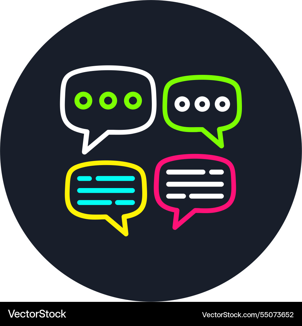 Chat box line multi color icon Vector Image