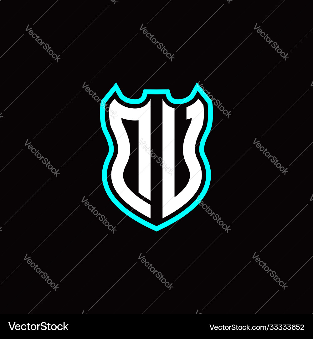 D u initial logo design with shield shape D u initial logo design with shield shape vector image