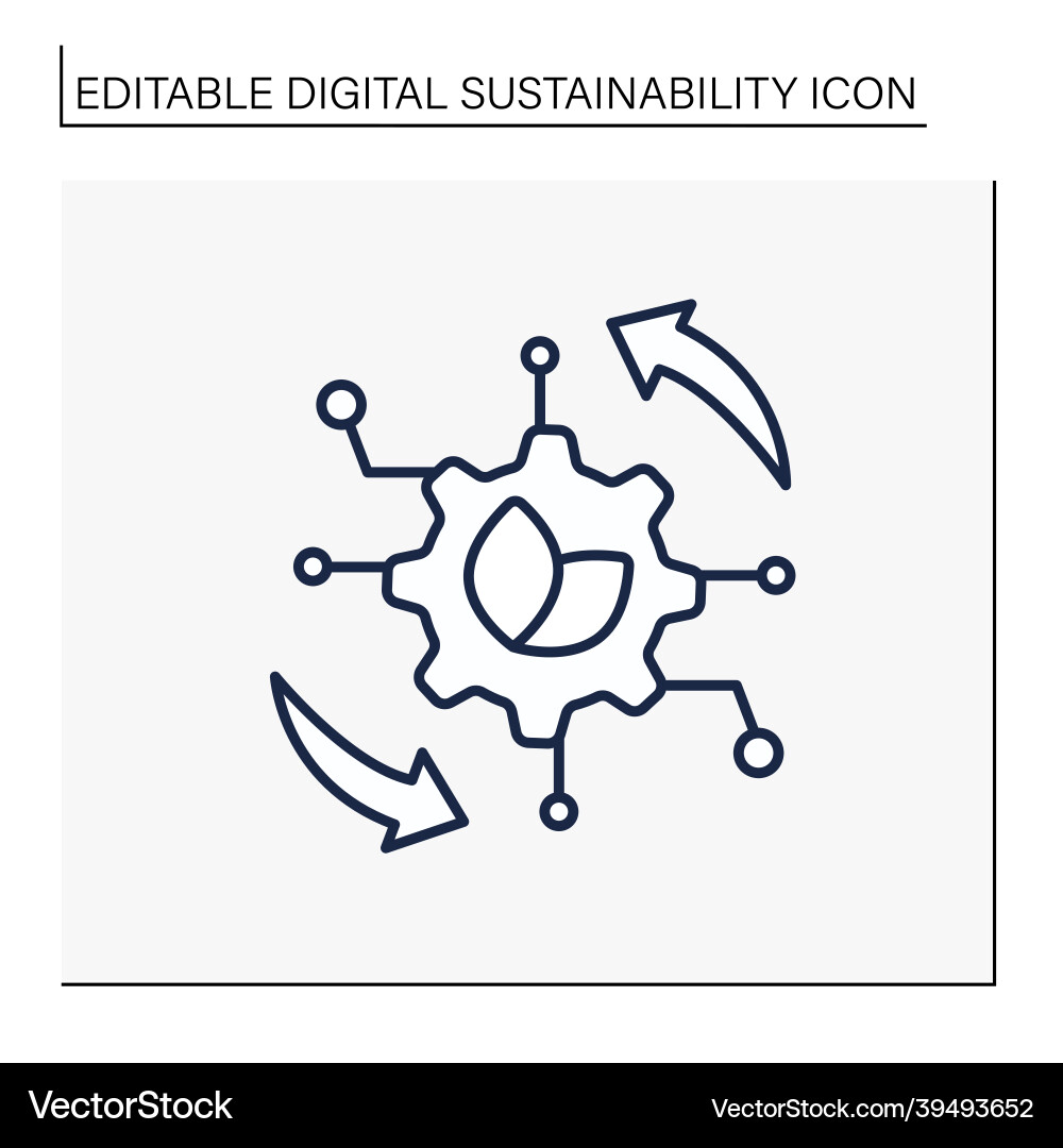 Digital operation line icon Digital operation line icon vector image