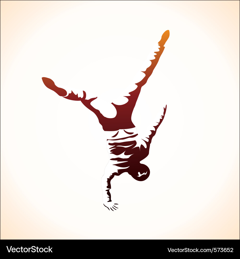 Dynamic Breakdancer Pose Vector Image