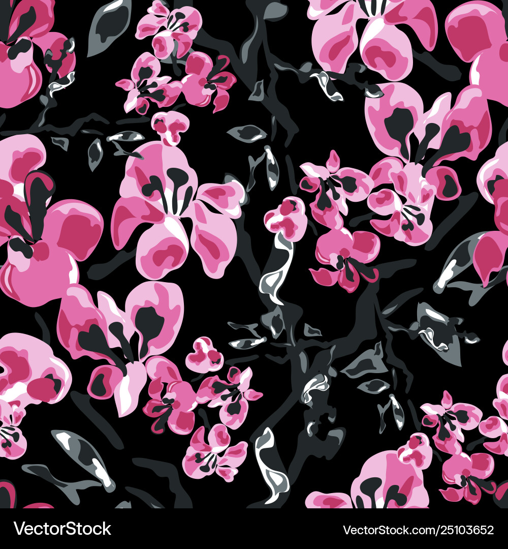 Elegant seamless pattern with sakura flowers Elegant seamless pattern with sakura flowers Vector Image