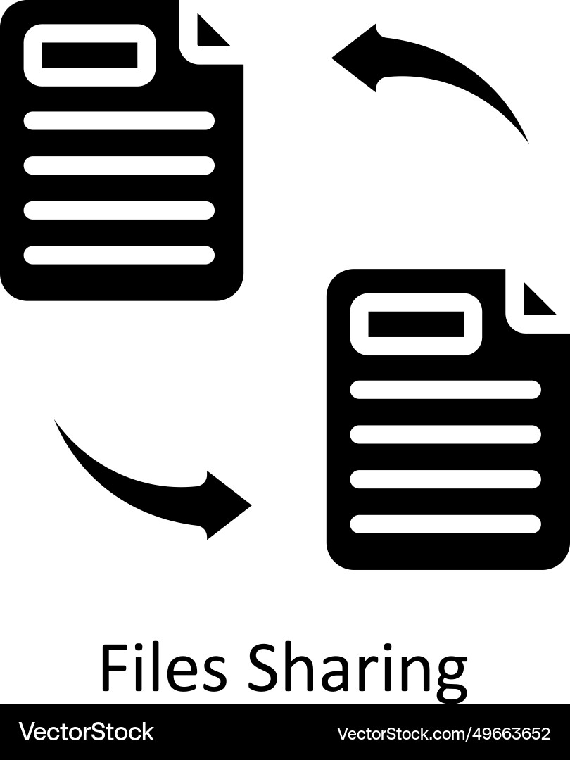 Files sharing solid icon design Vector Image