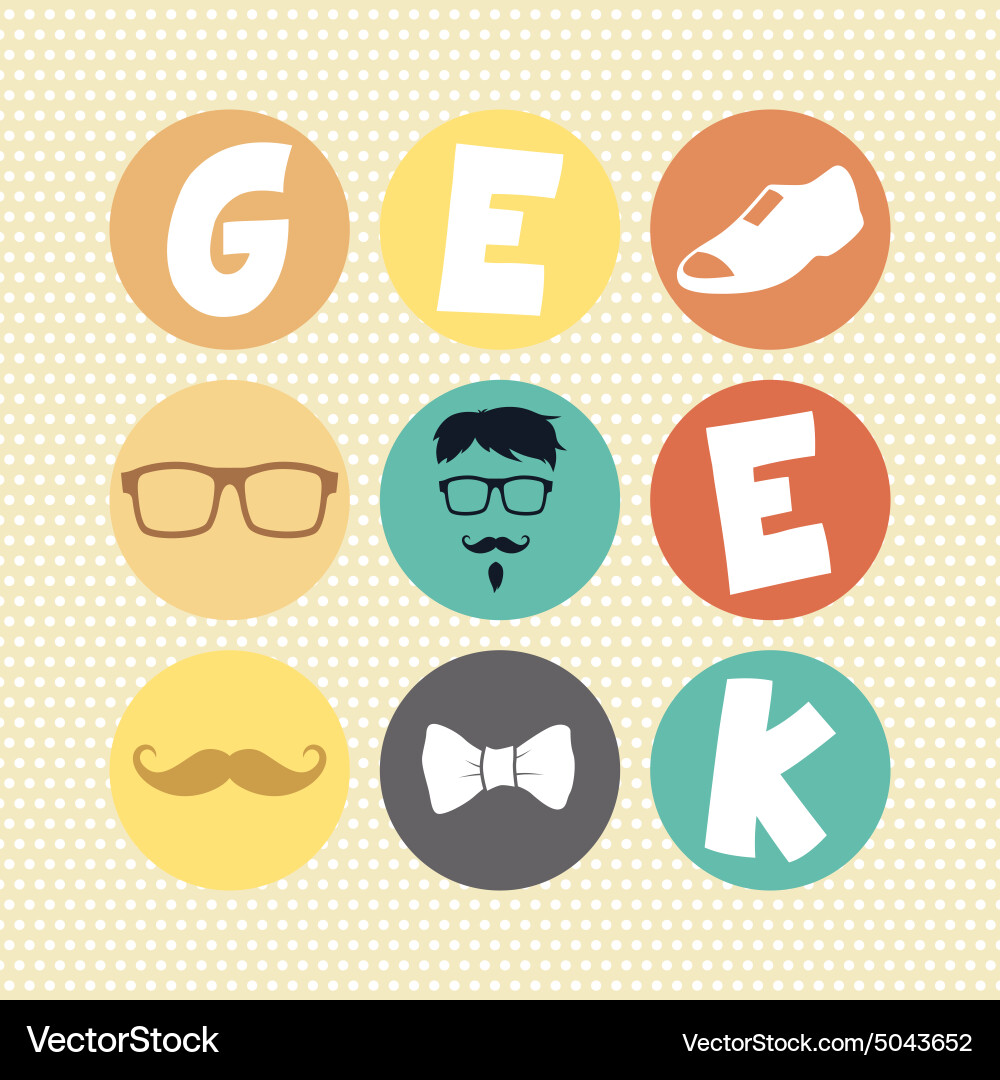 Hipster retro geek Vector Image