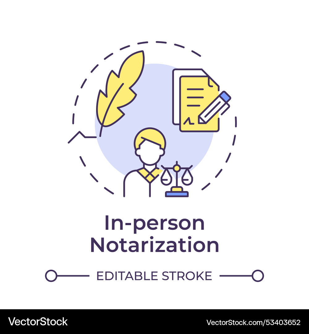 In person notarization multi color concept icon In person notarization multi color concept icon vector image