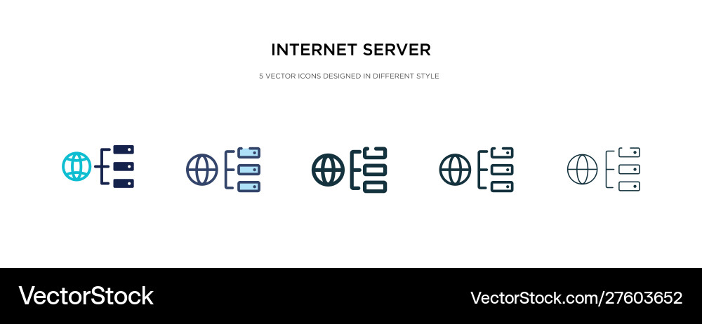 Internet server icon in different style two Internet server icon in different style two vector image