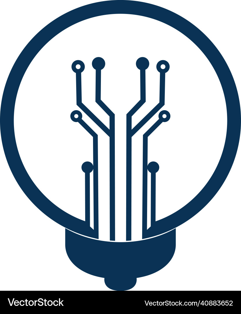 Light bulb idea icon with circuit board inside vector image