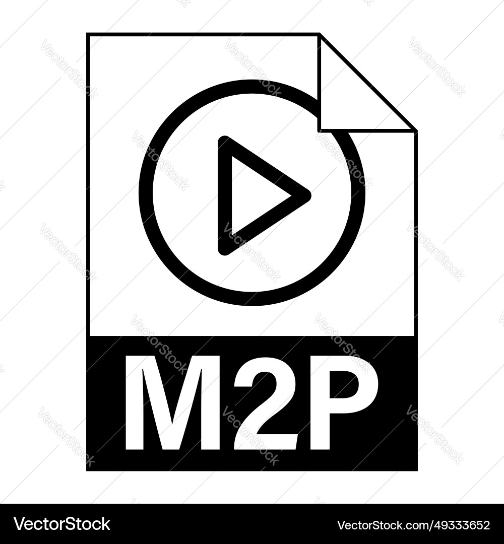 Modern flat design of m2p file icon for web vector image