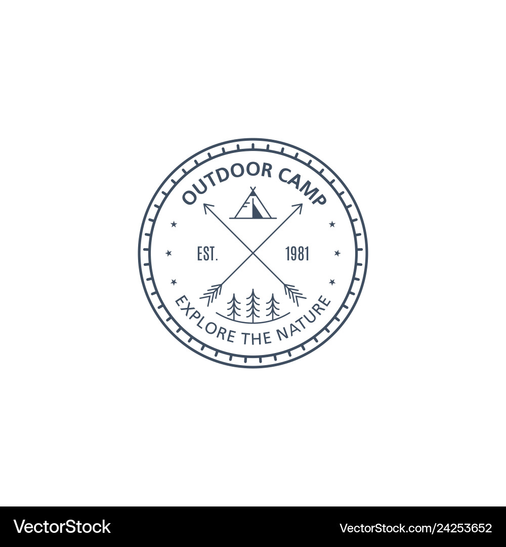 Outdoor Camping Emblem Vector Image