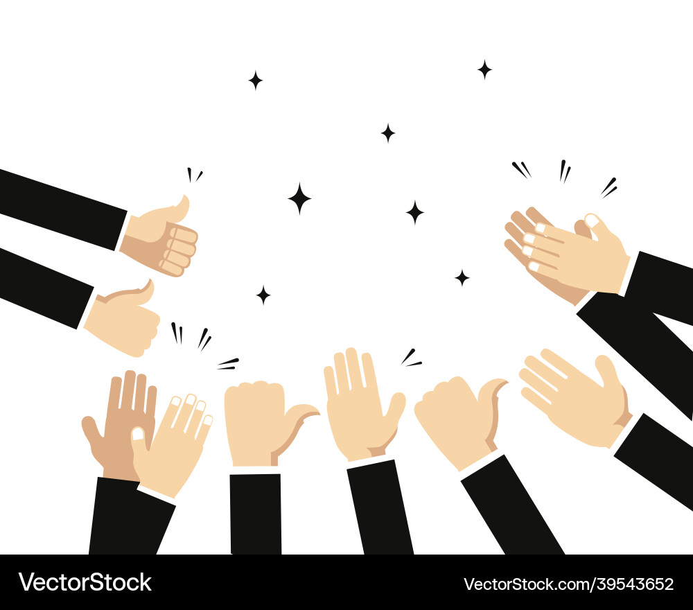 People hands clapping ovation human applause People hands clapping ovation human applause vector image