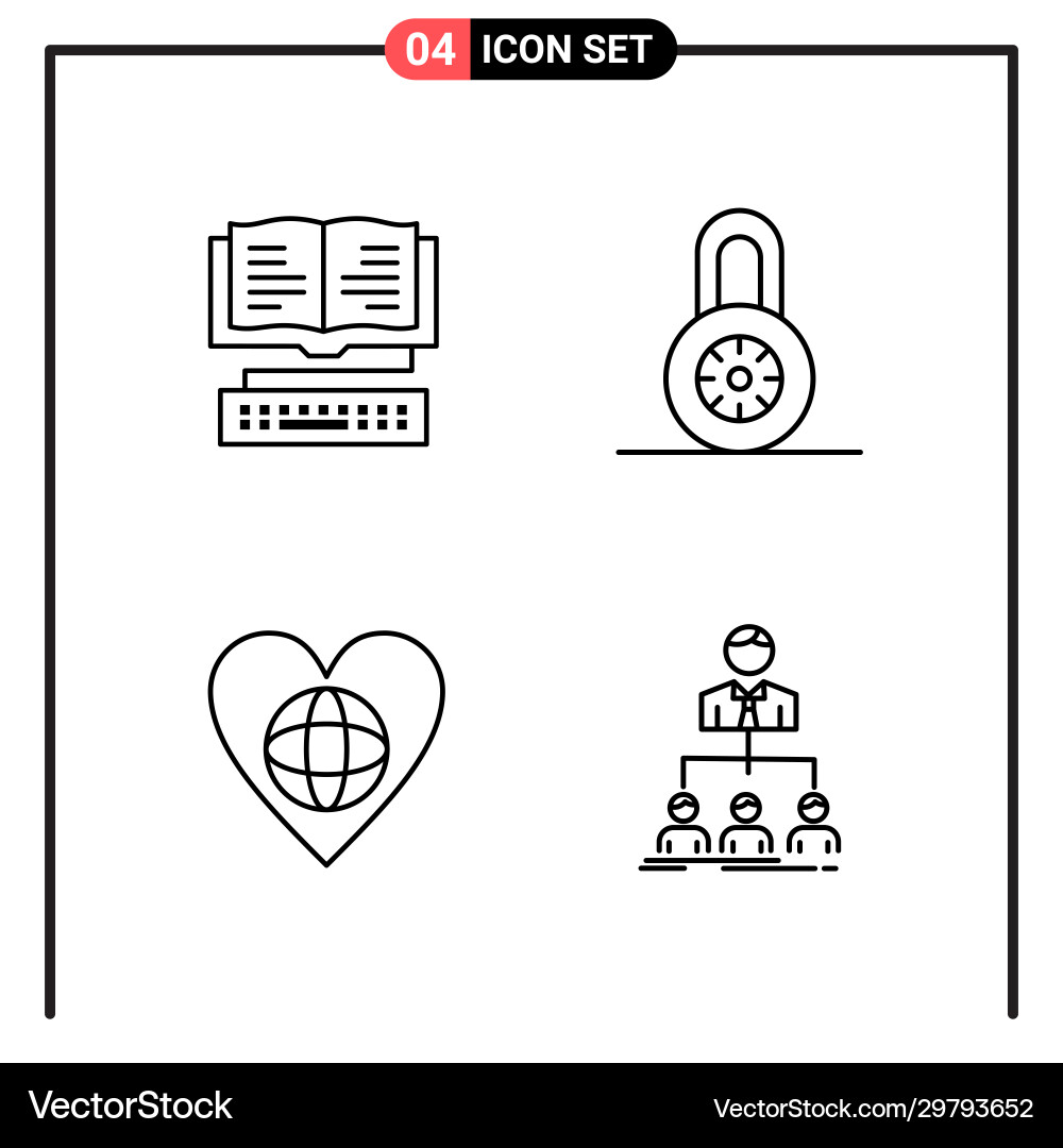 Set 4 line style icons for web and mobile Set 4 line style icons for web and mobile Vector Image
