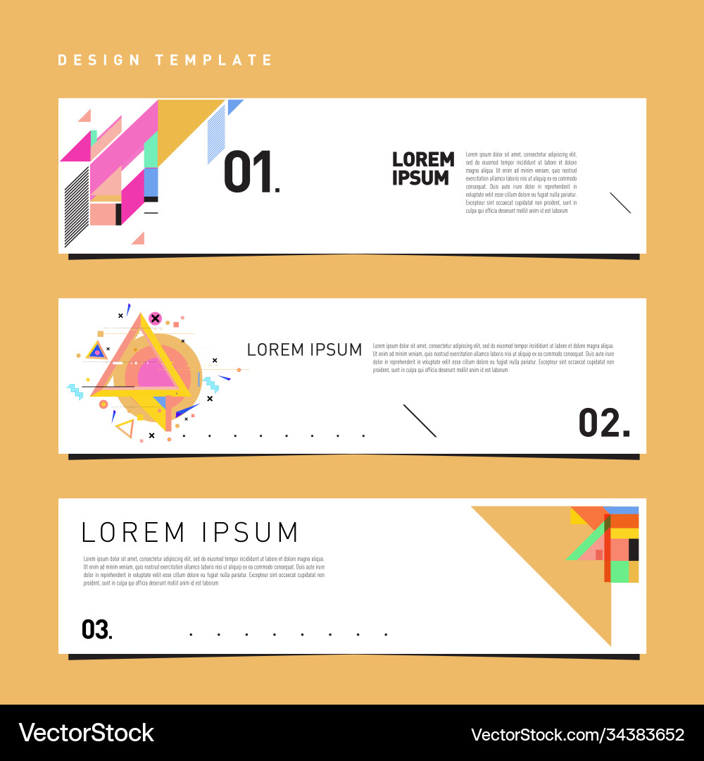 Set abstract banner web design template retro Set abstract banner web design template retro Vector Image