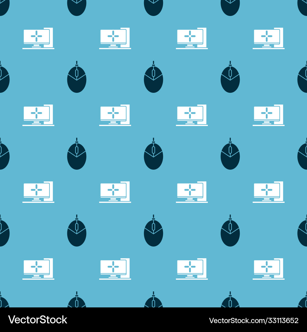 Set computer mouse gaming and monitor Vector Image