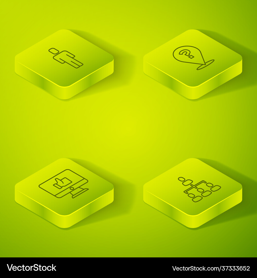 Set isometric question mark hand like hierarchy Vector Image