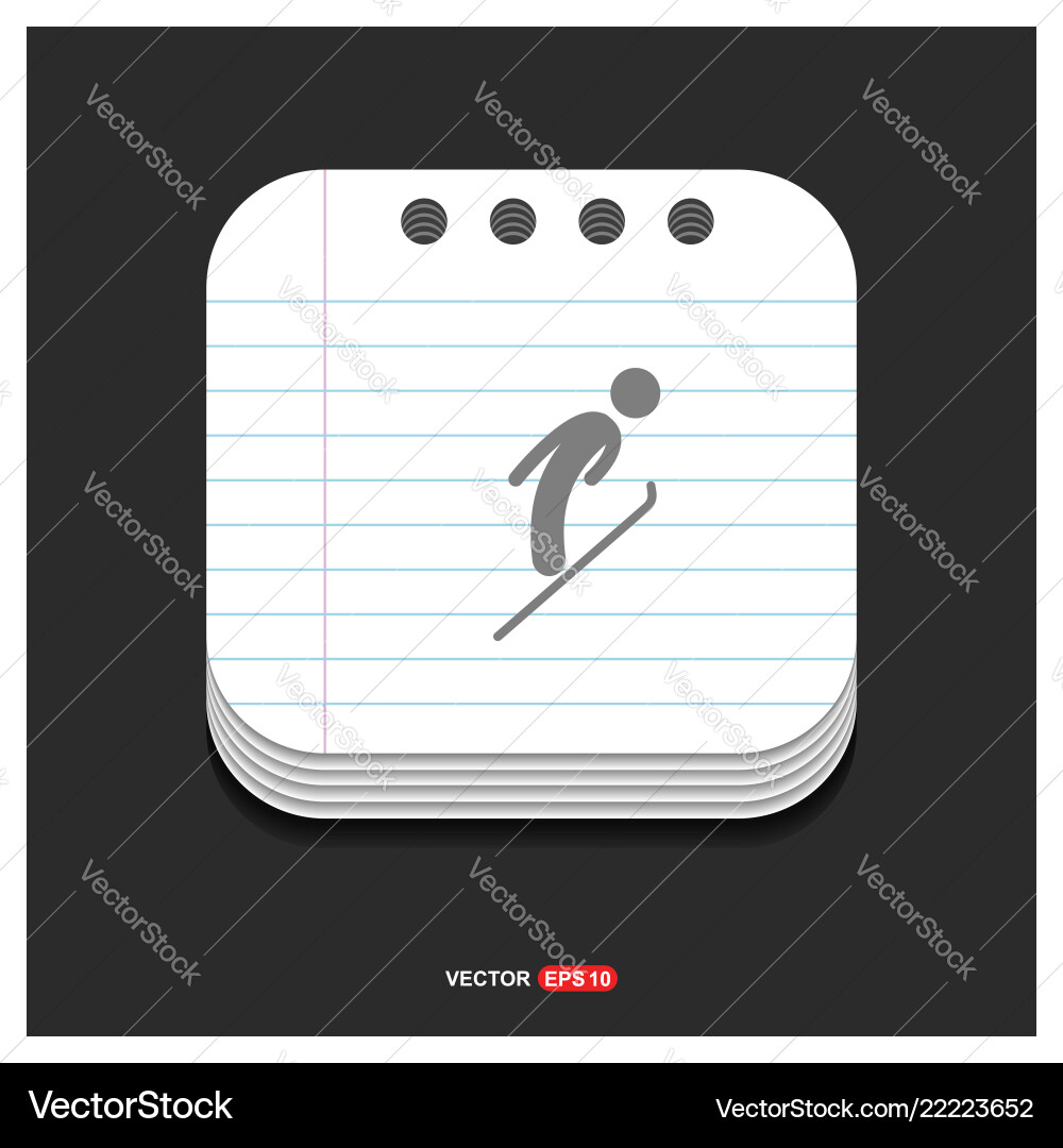 Skating icon gray on notepad style template Vector Image