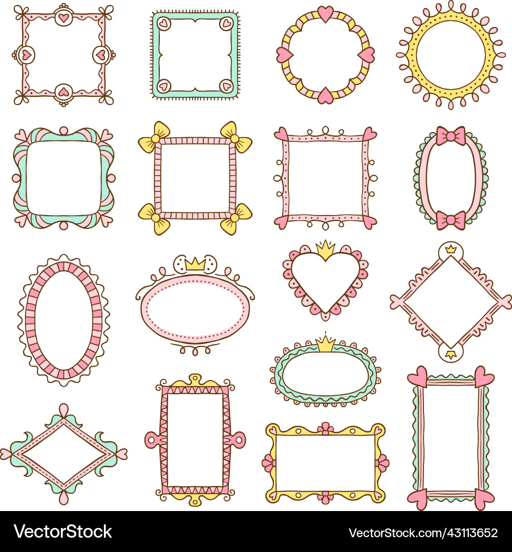 Sketchy Frames & Borders vector image