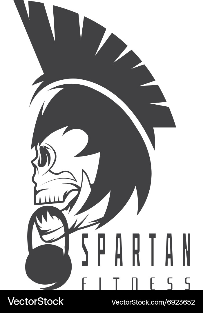 Spartan Warrior Fitness Skull Vector Image