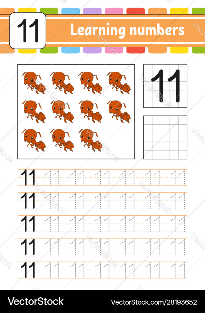 Trace and write handwriting practice learning Vector Image