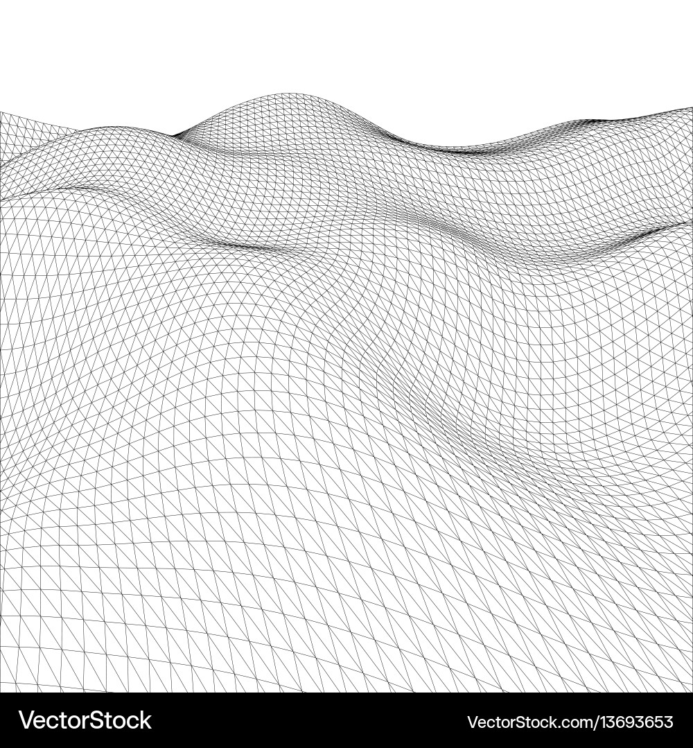 Abstract Wireframe Grid Pattern vector image