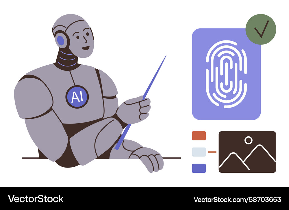 AI Biometrics Data Analysis Vector Image