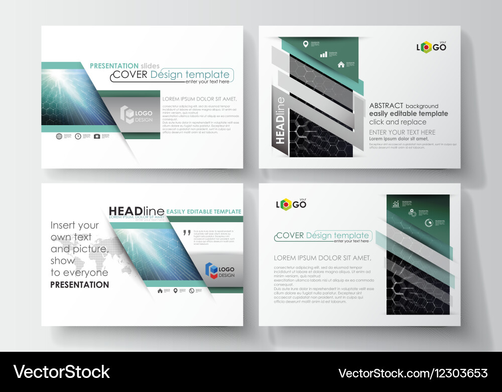 Business templates for presentation slides easy Vector Image