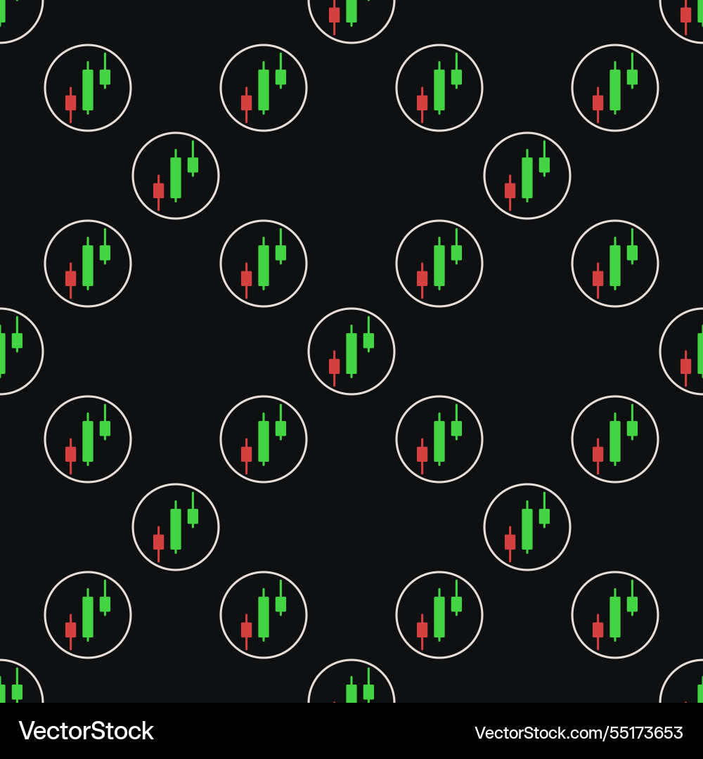 Circle with candlestick chart inside analytics Circle with candlestick chart inside analytics vector image