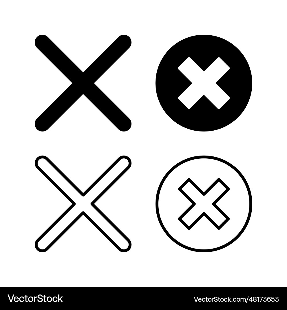 Close icon delete remove cancel exit symbol Close icon delete remove cancel exit symbol vector image