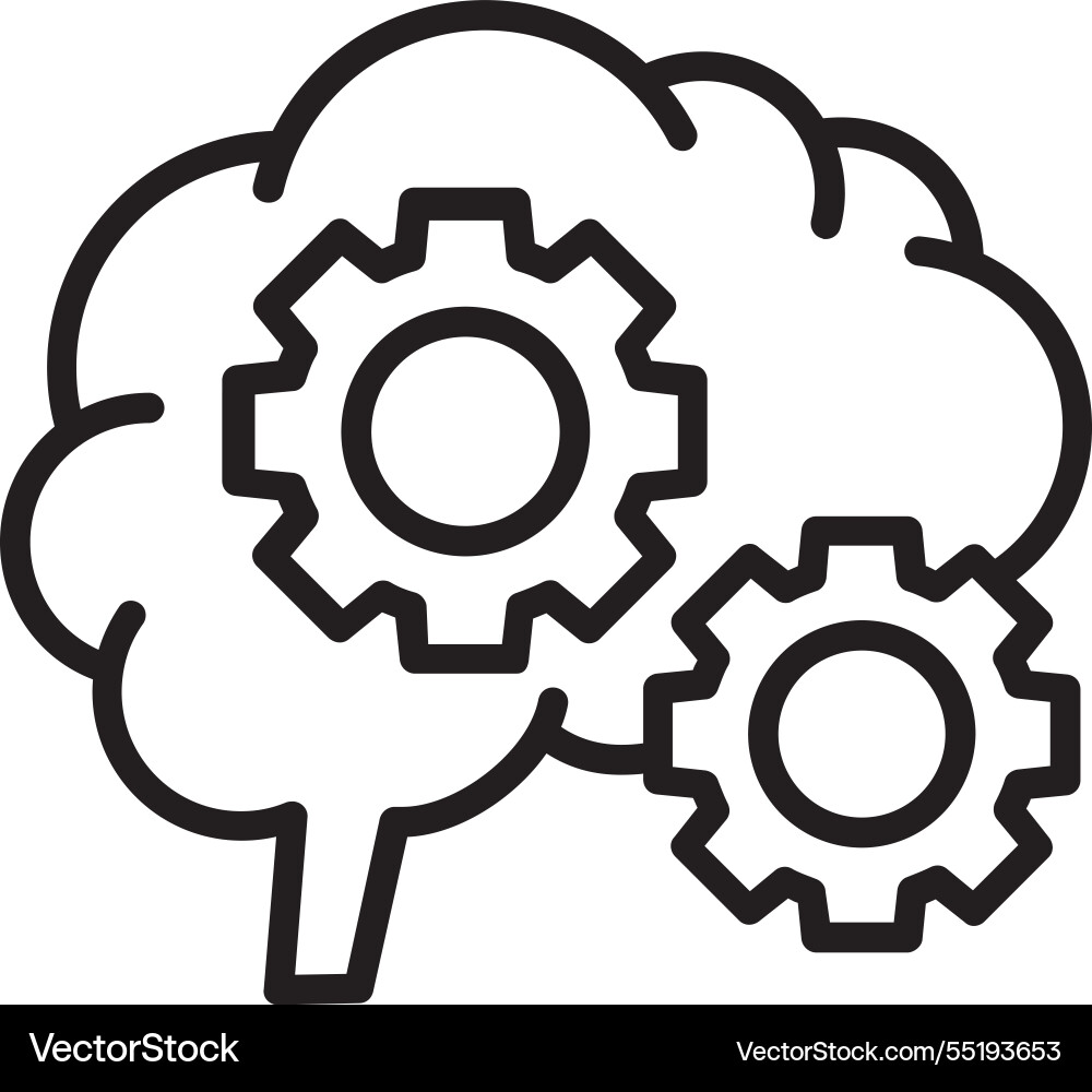 Cognitive function line icon design Vector Image