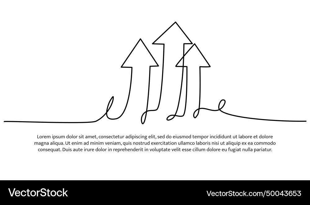 Continuous line design of arrow one vector image