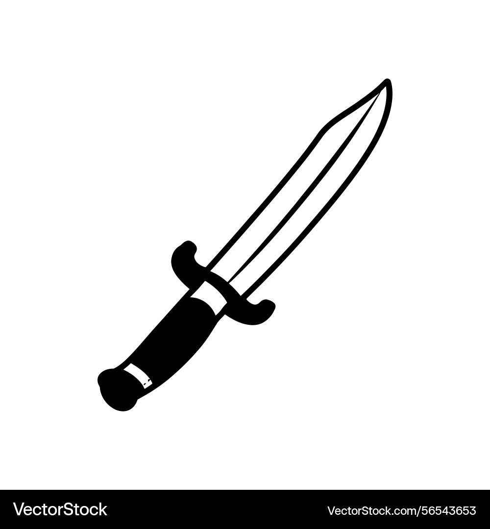Dagger sharp edge medieval weapon isolated Vector Image