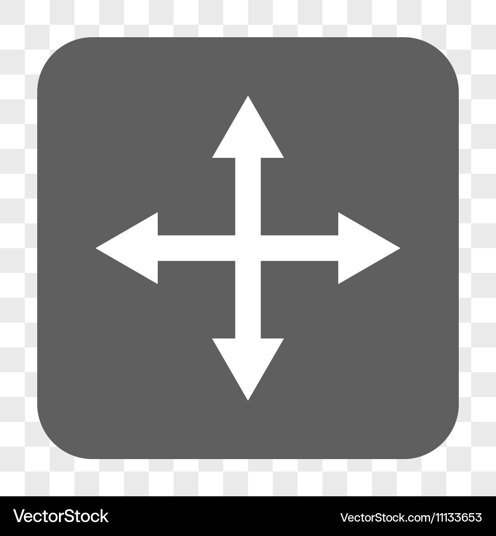 Expand arrows rounded square button vector image
