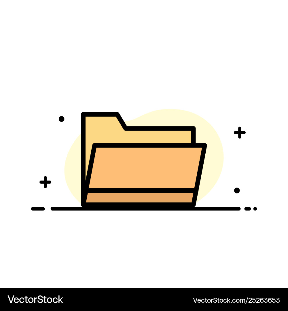 Folder open data storage business flat line Folder open data storage business flat line vector image