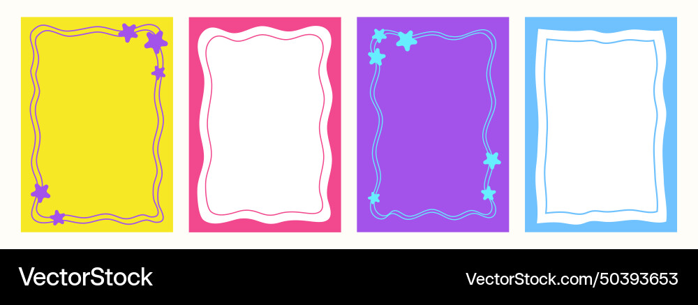 Group of empty hand drawn frames for text vector image