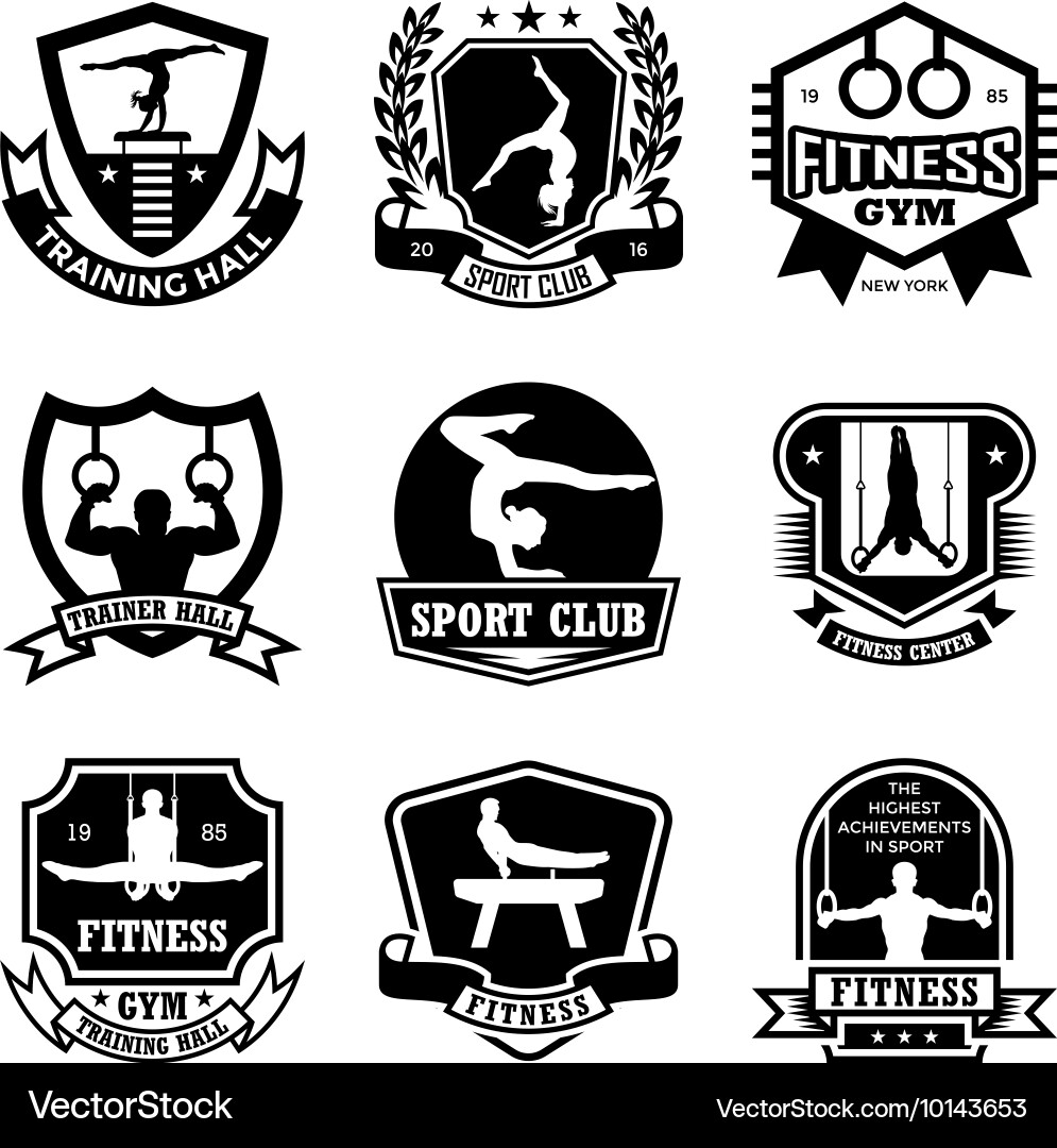 Gymnastics Badges & Logos Vector Image