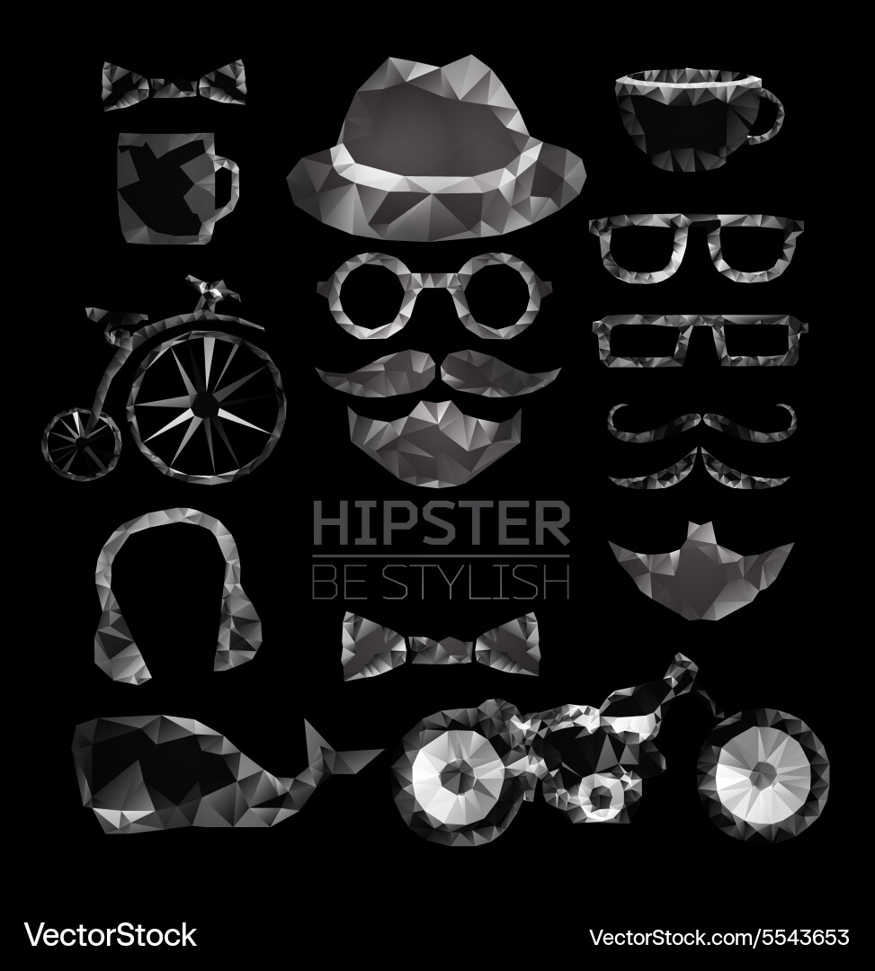 Hipster style elements icons and labels Vector Image