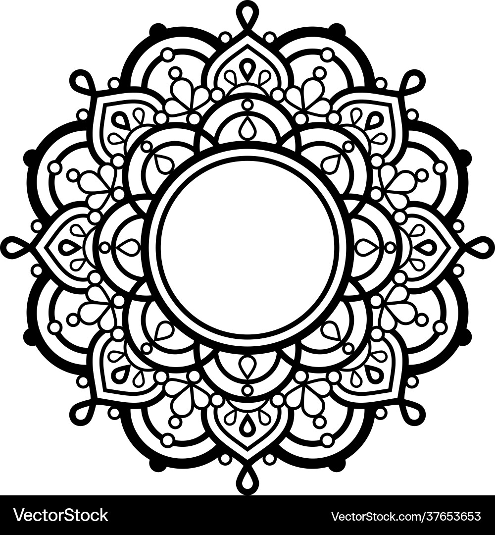 Indian mandala art with empty space Indian mandala art with empty space vector image