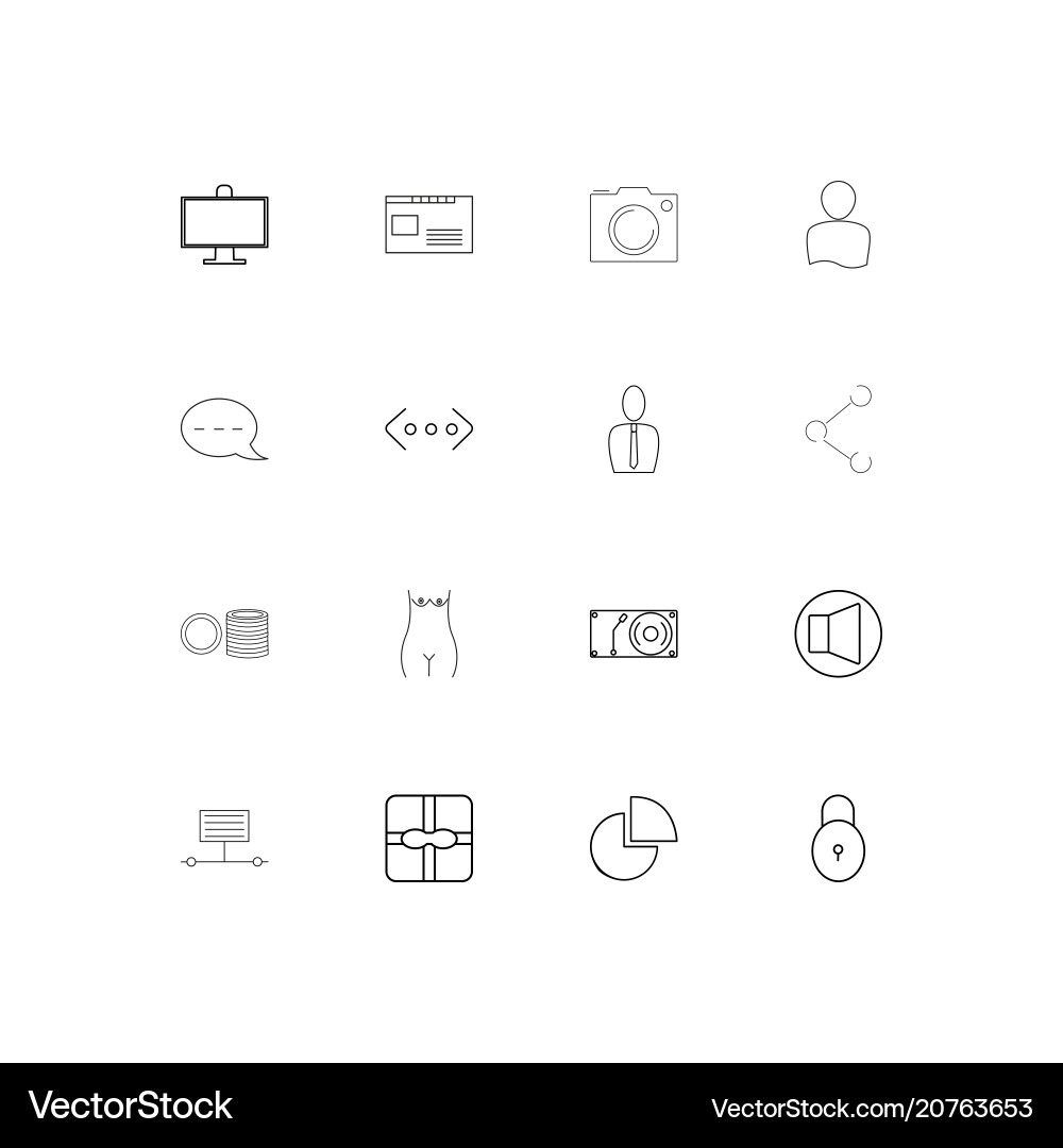 Internet of things linear thin icons set outlined vector image