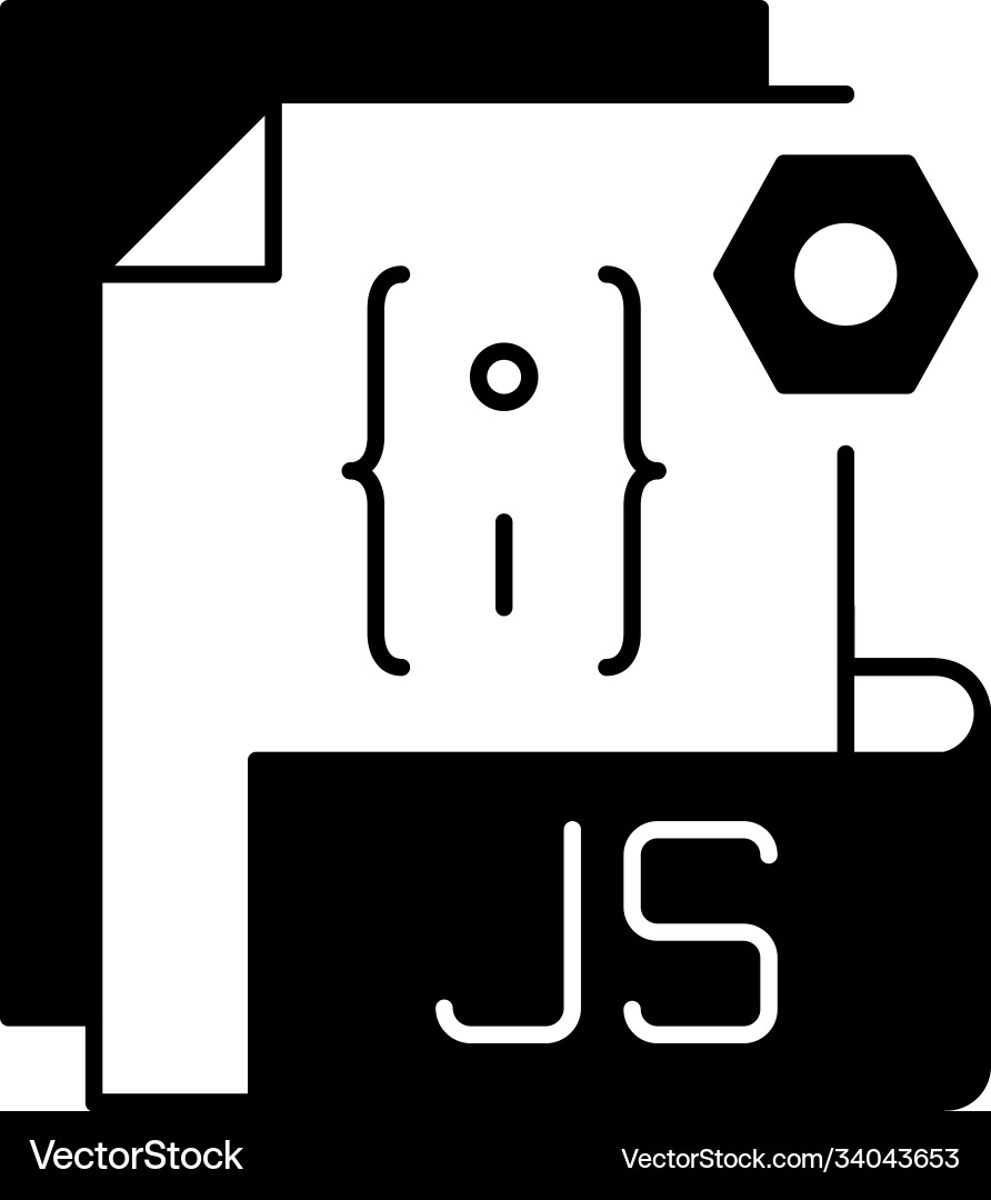 Js file black linear icon vector image