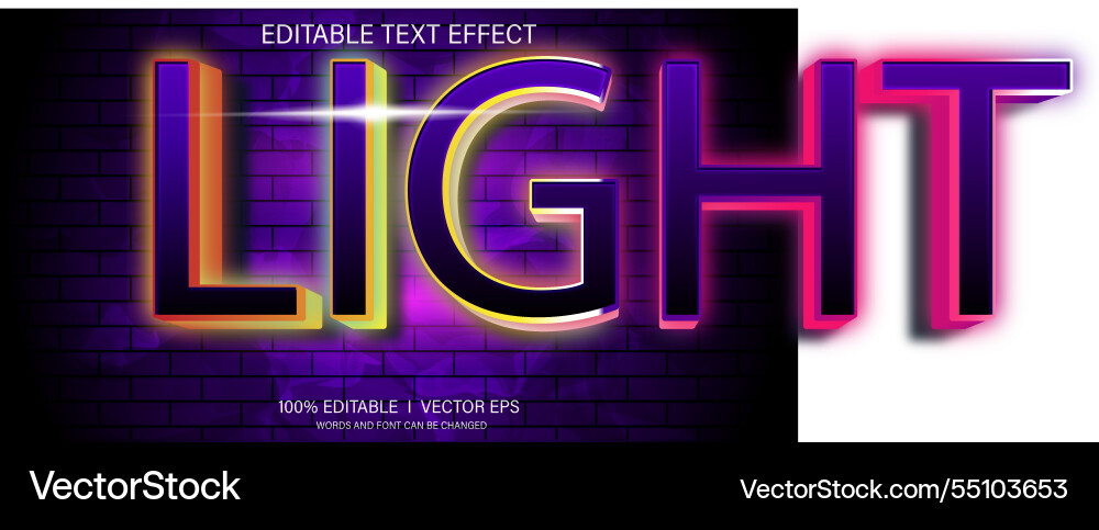 Light 3d text effect with modern style design Light 3d text effect with modern style design vector image