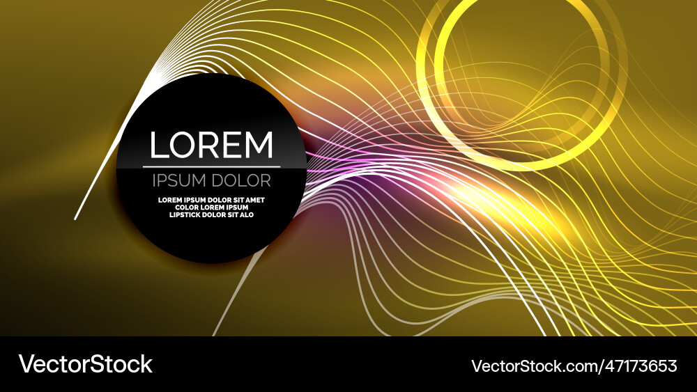 Neon lines and waves abstract background techno Vector Image