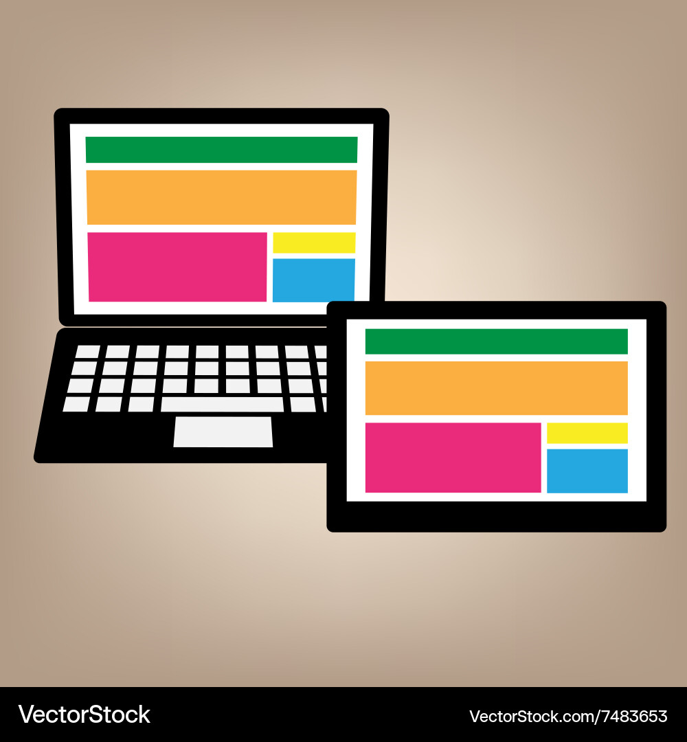 Notebook tablet web design Vector Image