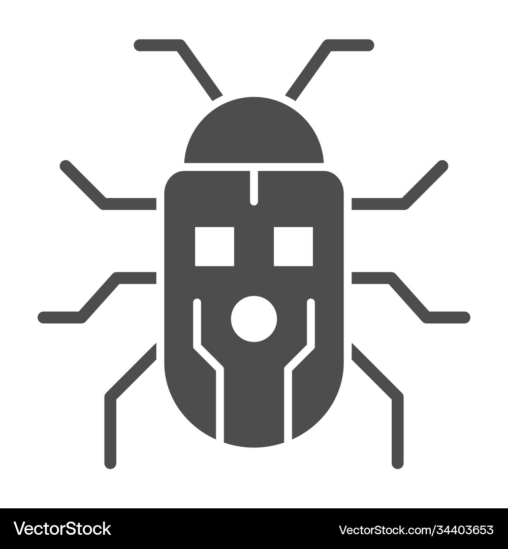 Robot beetle solid icon robotization concept Vector Image