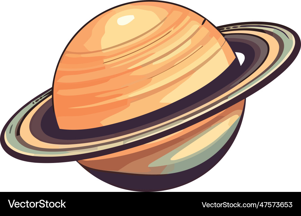Saturn space outer planet icon Vector Image