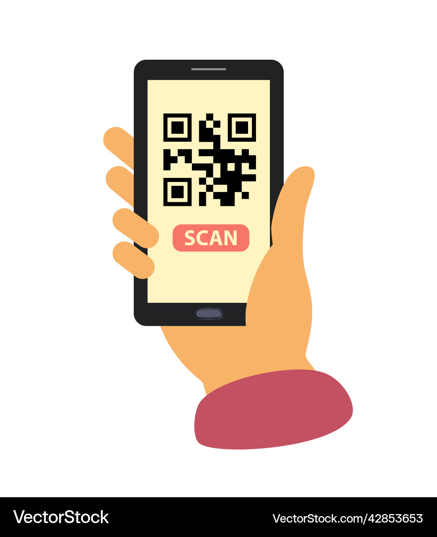 Scan QR Code with Smartphone vector image