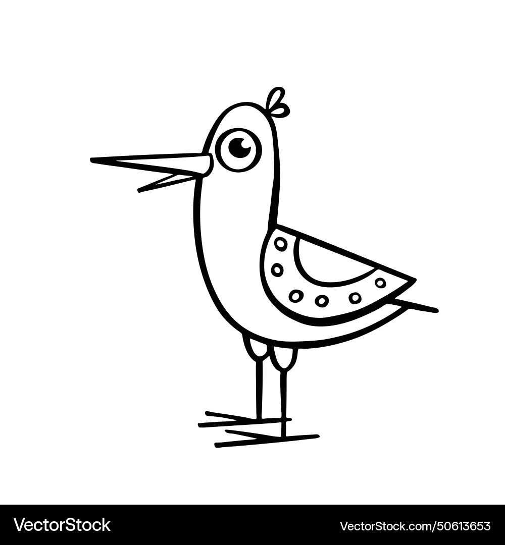 Seegull Vogel Linie Hand gezogen Seegull Vogel Linie Hand gezogen vektorbild