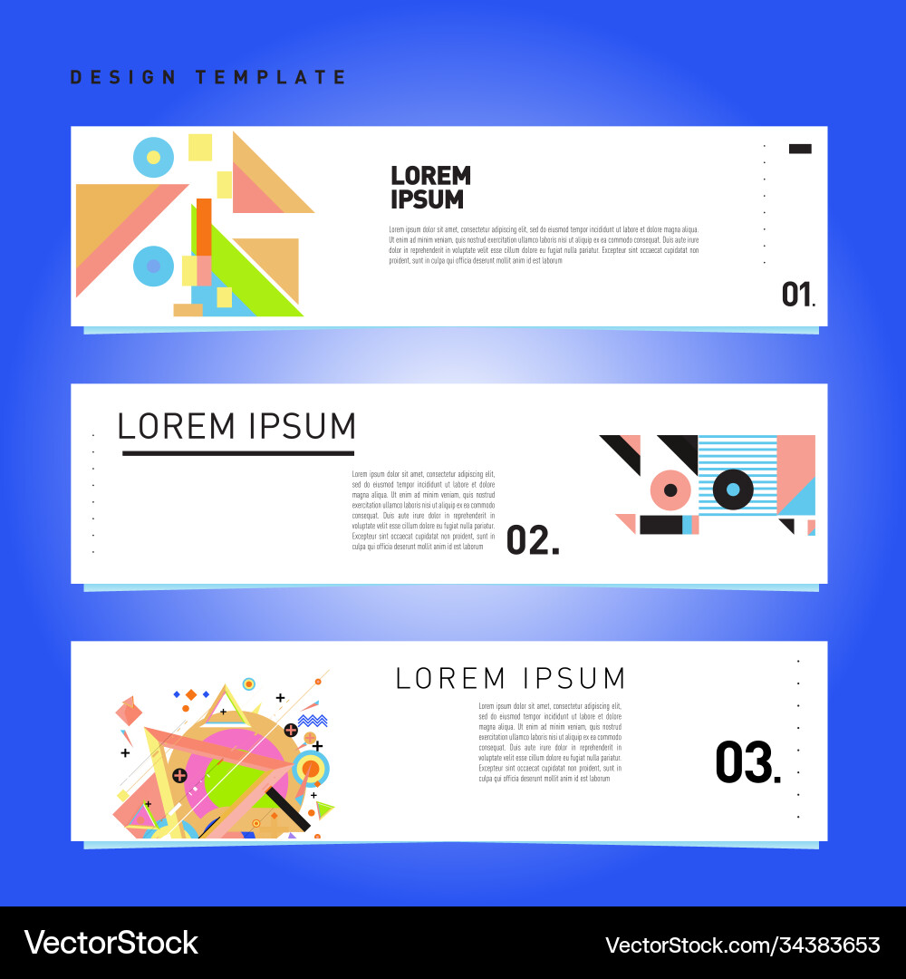 Set abstract banner web design template retro Set abstract banner web design template retro vector image