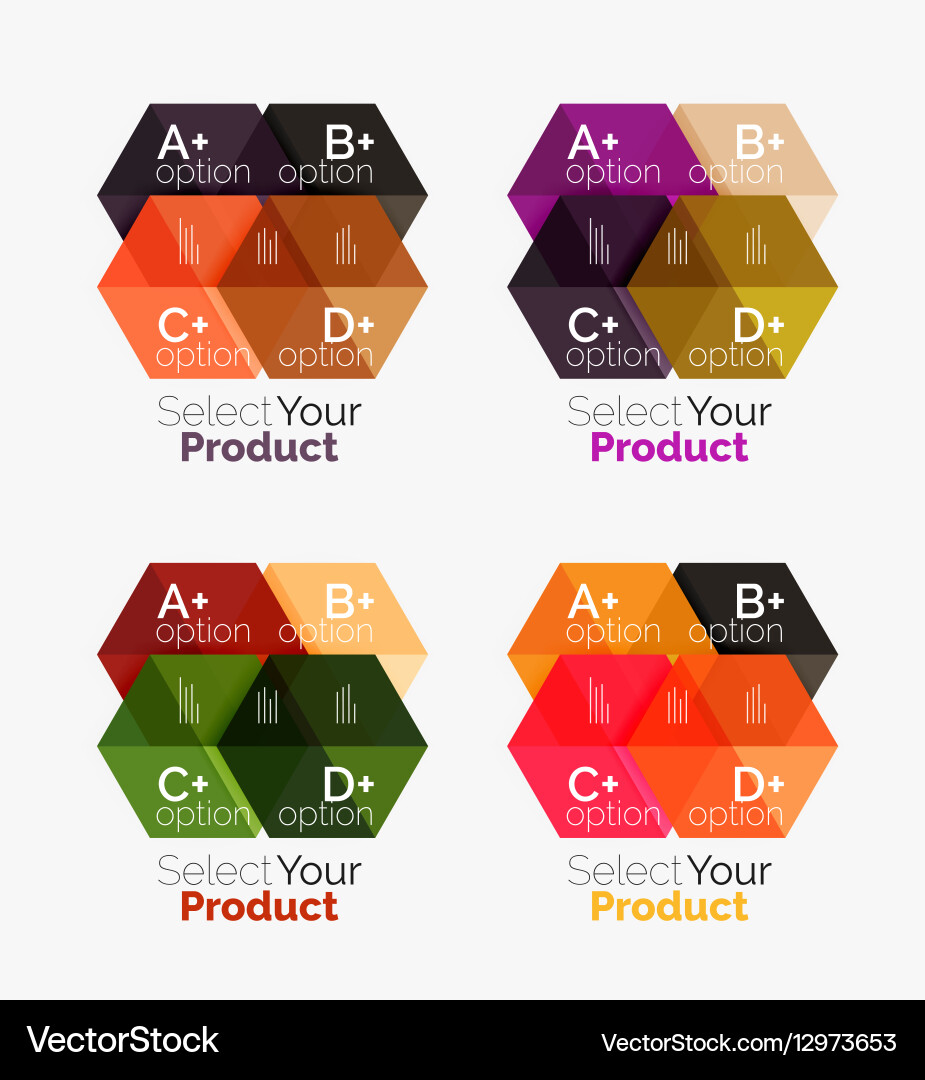 Set of business hexagon layouts with text Vector Image