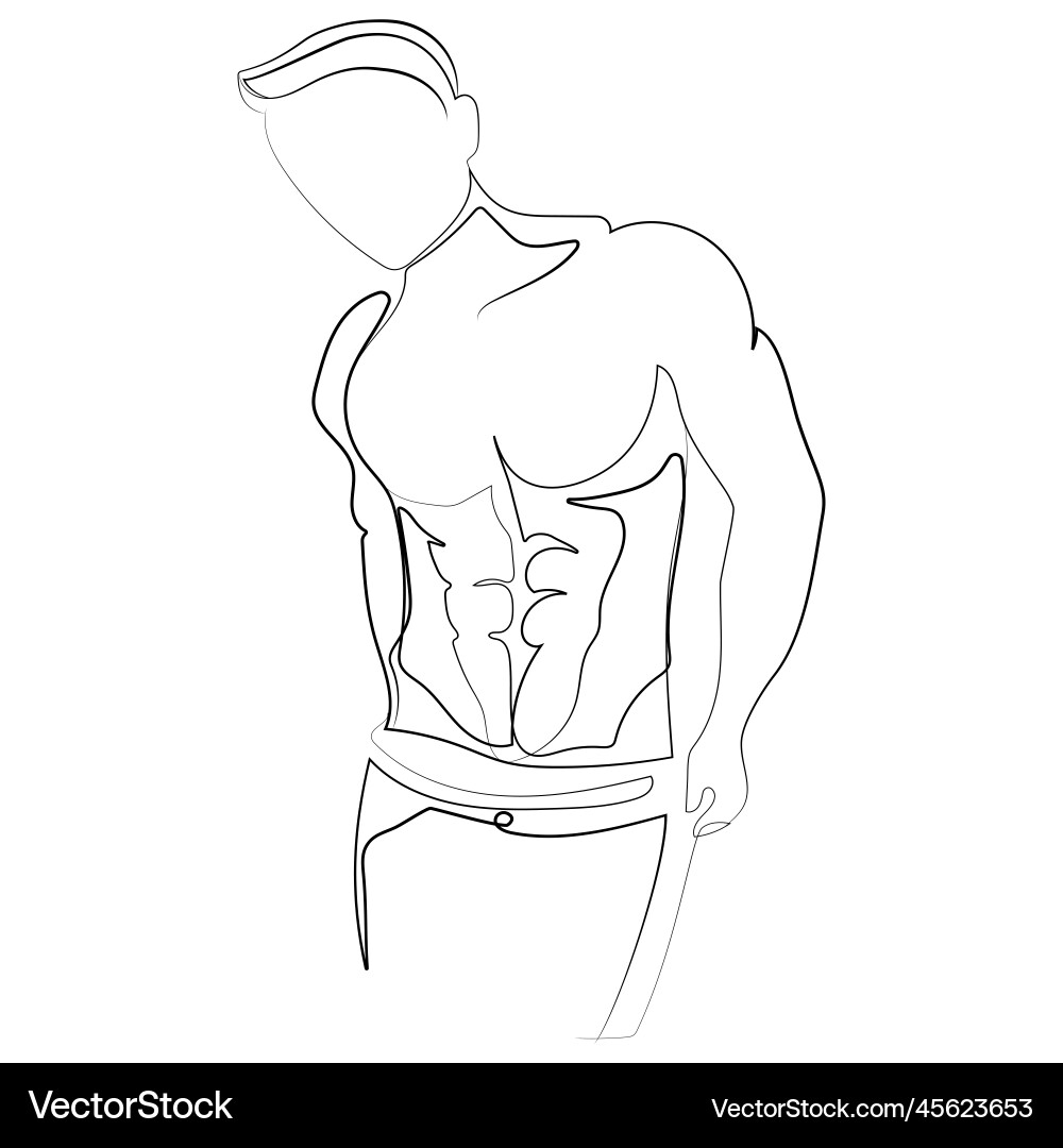 Sketch muscular male body line for fashion lifesty Sketch muscular male body line for fashion lifesty vector image