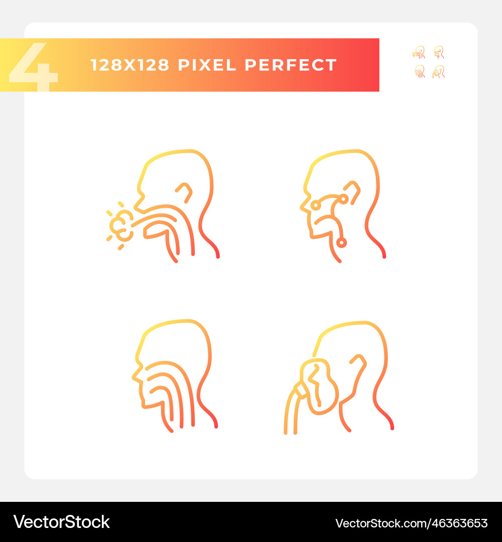 Throat treatment pixel perfect gradient linear Throat treatment pixel perfect gradient linear vector image
