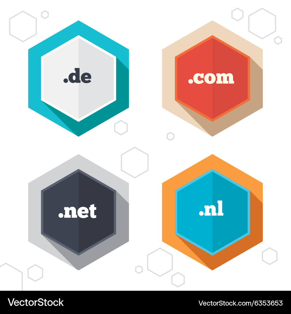 Top-level domains signs de com net and nl vector image