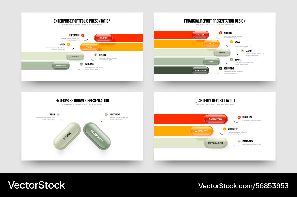 Visual portfolio four five two three option Visual portfolio four five two three option vector image
